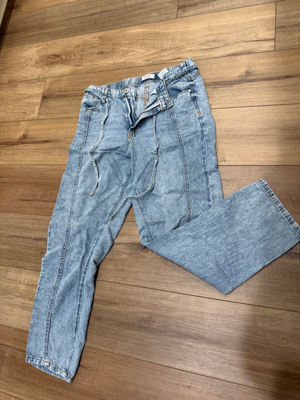 Kensie Light Blue Relaxed Men's Jeans with Drawstring